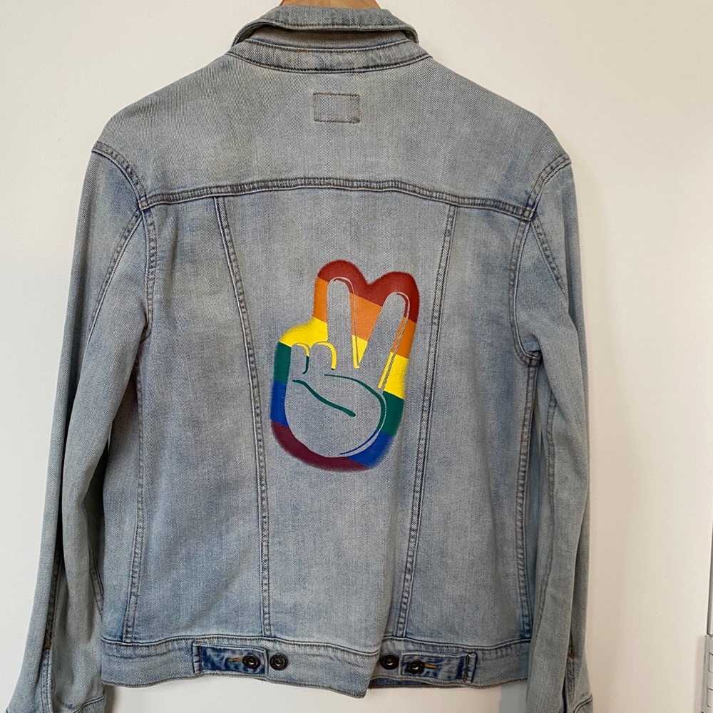 Rainbow Peace Denim Jacket